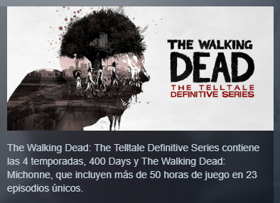 The_PearTeto's tweet photo. @kyntowka @lunatika_shd Vi que tienes 3 juegos de The Walking Dead, por si te interesa esta recopilación de las "4 temporadas, la expansión de Michonne y el DLC de 400 Dias" en un solo paquete revísalo si te sale más barato el paquete recopilatorio que cada uno de los juegos 
https://t.co/G6LeCTxQx6 https://t.co/h4Iu511146