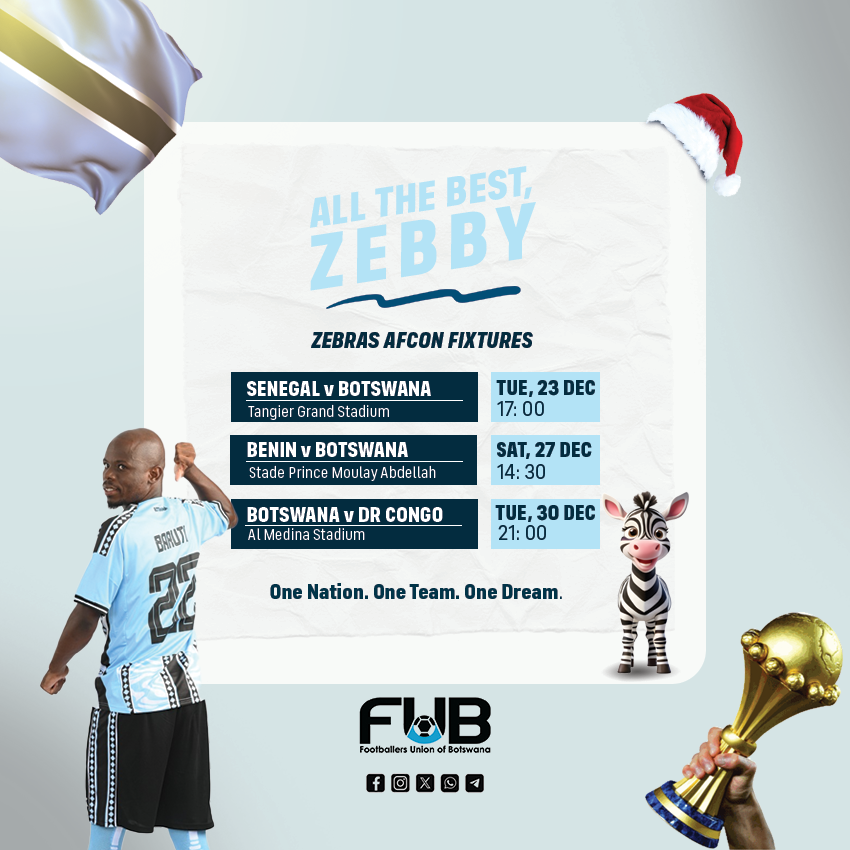 KEEPING UP WITH THE ZEBRAS!🇧🇼🦓⚽️

𝗢𝗻𝗲 𝗡𝗮𝘁𝗶𝗼𝗻. 𝗢𝗻𝗲 𝗧𝗲𝗮𝗺. 𝗢𝗻𝗲 𝗗𝗿𝗲𝗮𝗺.