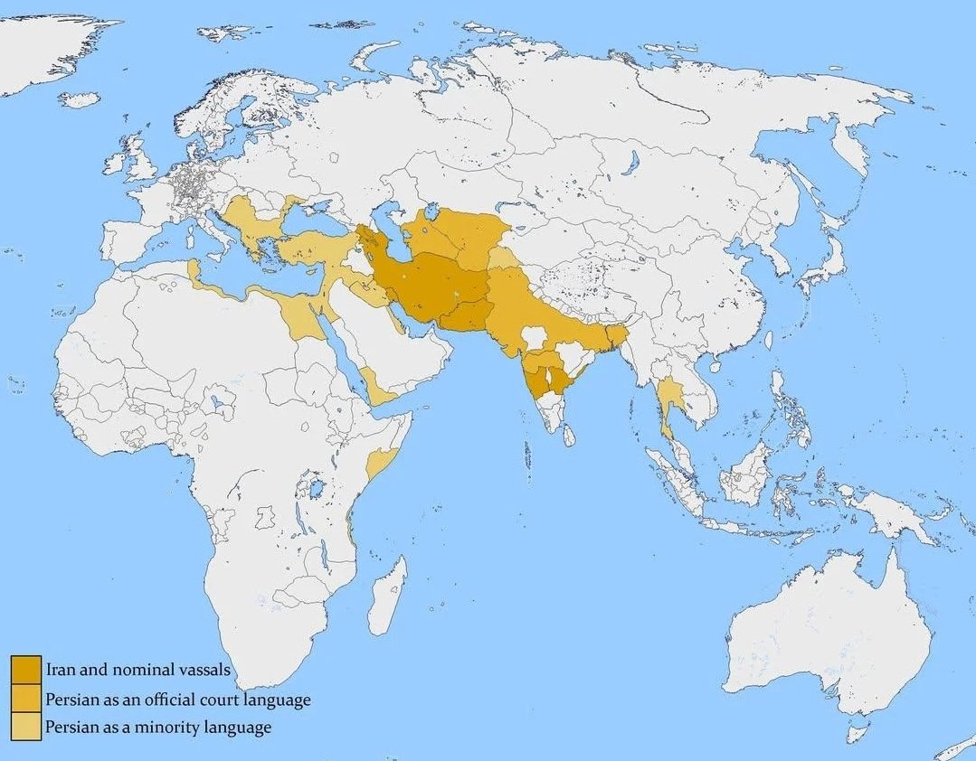 RedMaps11's tweet image. The reach of the Persian language in the 17th century