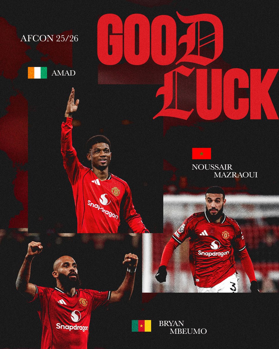 Best of luck to the three Reds competing at AFCON 👊