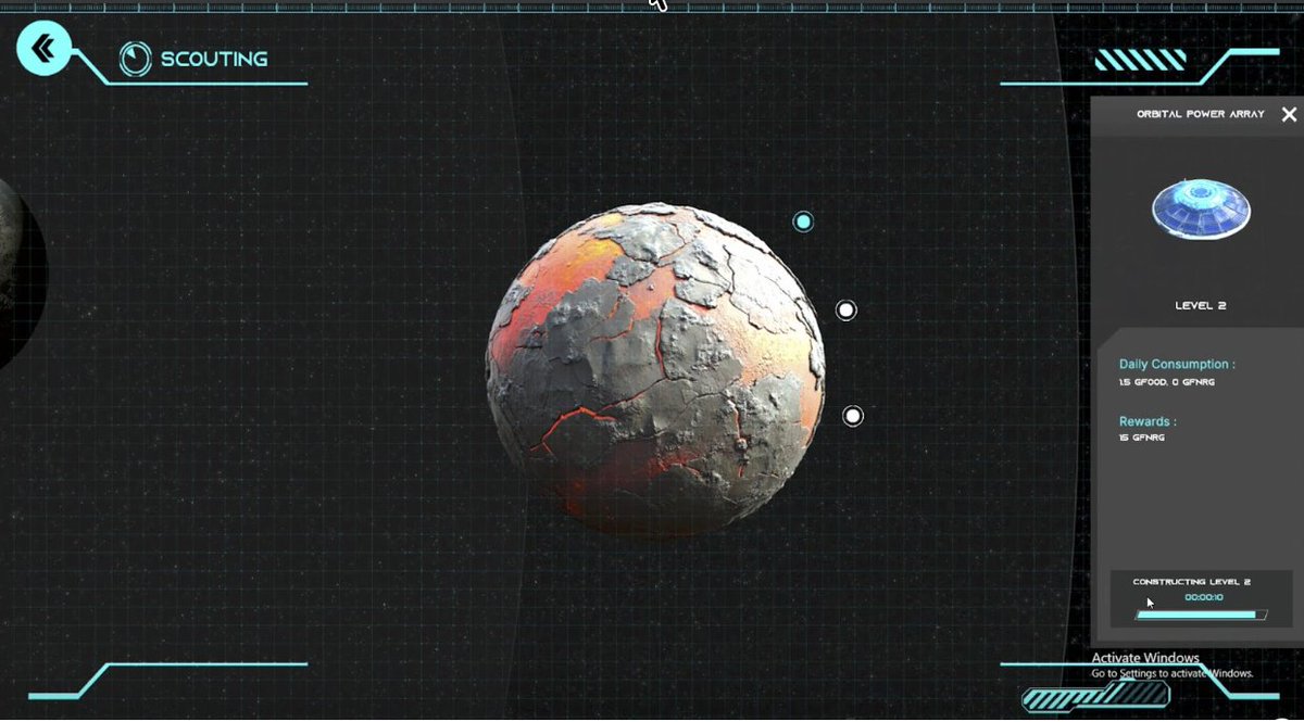 GalFiOfficial's tweet image. Alpha testing sneak peak! 🎮

Build an orbital power array on your planet's orbital build slot to earn daily GFNRG! (Energy) ⚡️

⛽️GFNRG is the fuel for all building structures and a valuable commodity on the open market. 🚀

#galfiofficial #p2e #alphatesting