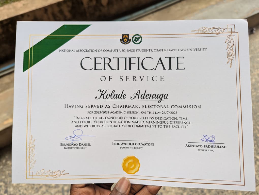 adenugakolade's tweet photo. This time last week, I Graduated from OAU with a https://t.co/wILXMnfs3w. Computer Science with Mathematics(Second Class Honours)
I am grateful for the journey and how much it has impacted my life. Here are a few things I accomplished while there:
#OAU49thConvocation https://t.co/CvhRvEZx7z