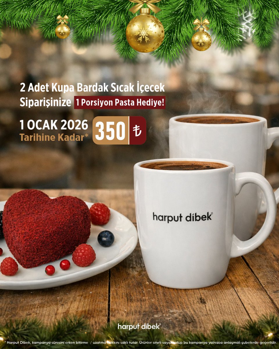 harputdibekcom's tweet photo. 2026'ya gelmeden muhteşem bir #kampanya sizi bekliyor! 2 adet büyük boy sıcak içecek sipariş veren herkese 1 porsiyon kalpli pasta hediye!

#coffeeshop #harputdibek #hoşgeldin2026 https://t.co/tQ8rpIHVGZ