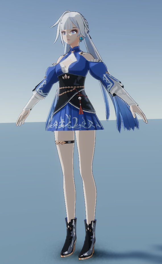 YinyuStudio's tweet photo. This is the female protagonist’s 3D model. It feels like there’s been some improvement compared to the male protagonist, which is a good thing, isn’t it?#indiedev #indiegame #gamedev #JRPG https://t.co/LhpJp5f2Xa