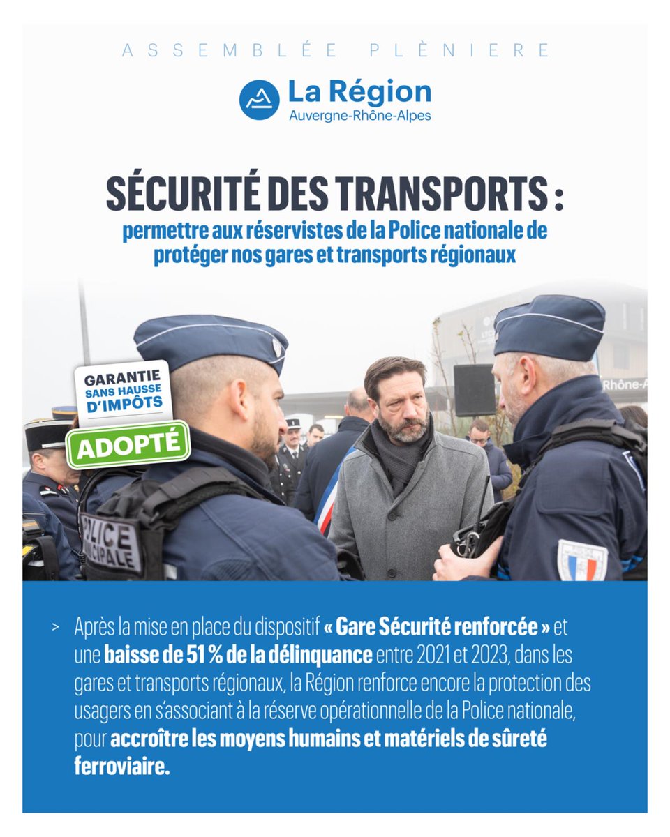 Notre plan régional de sécurité a permis de réduire de 51 % les faits de délinquance et d’incivilité dans nos gares et dans nos trains depuis 2021. Nous devons poursuivre notre action et l’intensifier. Nous n’en ferons jamais assez pour protéger nos habitants.
