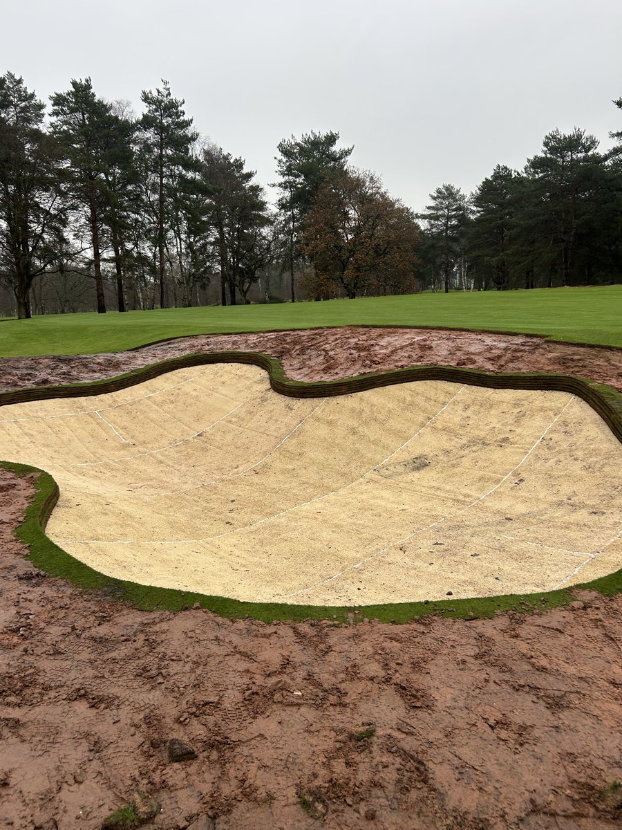Bunker construction here <a href="/EnvilleGolf/">Enville Golf Club</a> on the 14th lodge. All work and design done in house by our amazing green staff. <a href="/andywoodgolf/">Andy Wood ⚫️⚪️</a>. <a href="/Ethanwalker98/">Ethan</a>.
<a href="/lewissimmmonds/">Lewis Simmonds</a>.
Adam and Martin.
Also thanks to Josh from ecotec bunker liner. #golf. #greenkeeping.