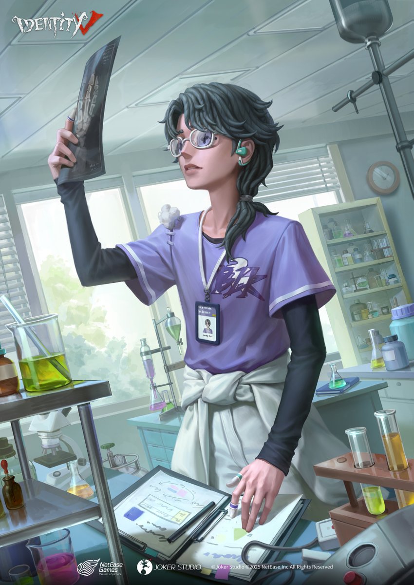 Dear Visitors,
The third member of the Team BLK is Aesop!
A forensic science major! Though shy in person, he shines in-game as the team's reliable anchor!
The Package includes [A Costume] BLK. Aesop and [S Accessory] Phase Transition arrive on February 26! Stay tuned
#IdentityV