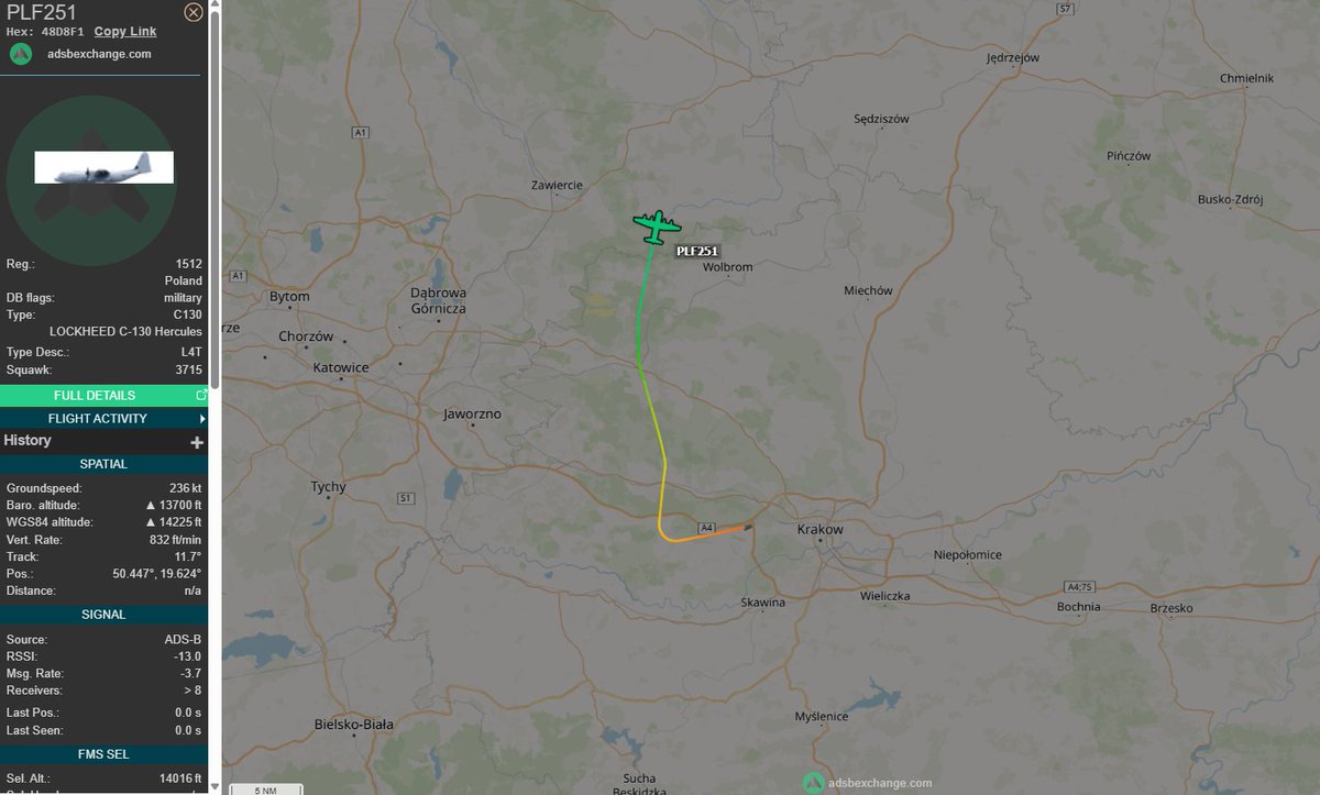PolishMilRadar's tweet photo. 📅19.12 🕒 11:35LT - 🇵🇱✈️ Hercules do Powidza
🇵🇱 Siły Powietrzne RP
✈️ Lockheed Martin C-130H Hercules "1512"
🛫 Kraków Balice #EPKK 🇵🇱
🛬 33. Baza Lotnictwa Transportowego w Powidzu #EPPW 🇵🇱
#PLF251 wznosi ↗️
🔗https://t.co/ex0joyHDBU
#POLMILRADAR https://t.co/UF4oaAzk1v