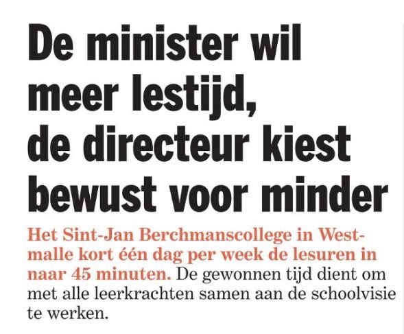 Hoe ons onderwijs verder naar de kl… gaat… 👇
(Misschien moet die directrice zelf eens nadenken over de schoolvisie… Bijvoorbeeld over de vraag of je alleen kan nadenken binnen de lesuren?)
Bron: ⁦<a href="/Nieuwsblad_be/">Nieuwsblad.be</a>⁩