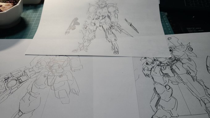 ストレス発散に妖星乱舞聴きながらガンダム描きまくってる 