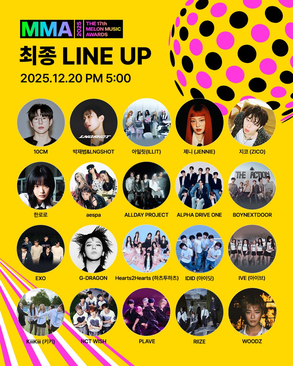 พรุ่งนี้เรามีนัดกันที่ #MMA2025 🫅

🗓 20 ธ.ค. เริ่มงาน 15.00 น.
🔗Youtube youtube.com/@1thek?si=8wj1…

รางวัลที่ได้รับการเสนอชื่อเข้าชิง
🏆Artist of the Year⭐️
🏆Album of the Year⭐️
🏆Song of the Year⭐️
🏆Millions Top 10
🏆Best Solo Artist (Male)

#MMA2025 #GDRAGON2025 #GDRAGON #GD