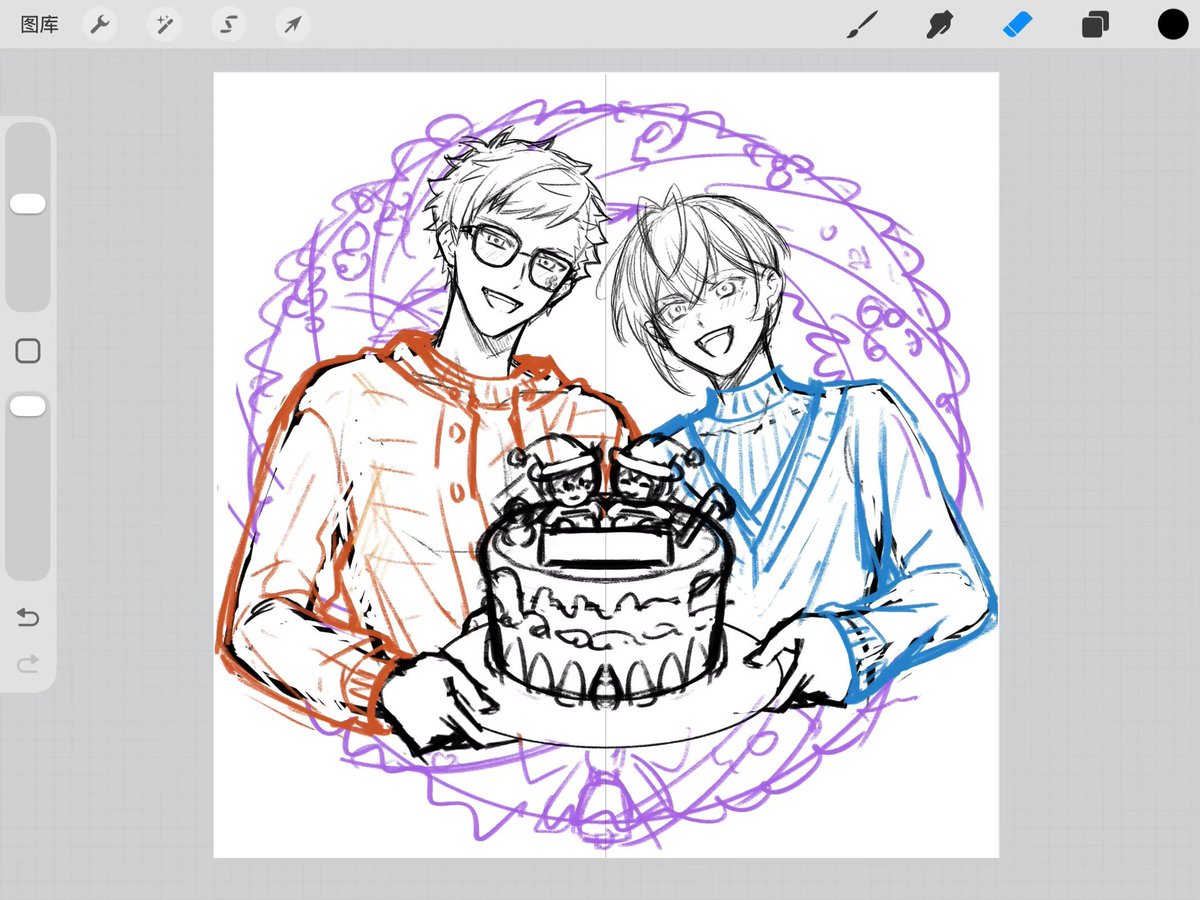 对哦圣诞节的还没画💦