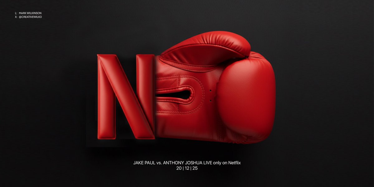 creativewilko's tweet photo. One Minute Brief of the Day - 19/12/25 @OneMinuteBriefs 
Create posters for tomorrow’s #JakeJoshua boxing match. 🥊 

@jakepaul @anthonyjoshua @netflix https://t.co/cZ4HiJsAmt