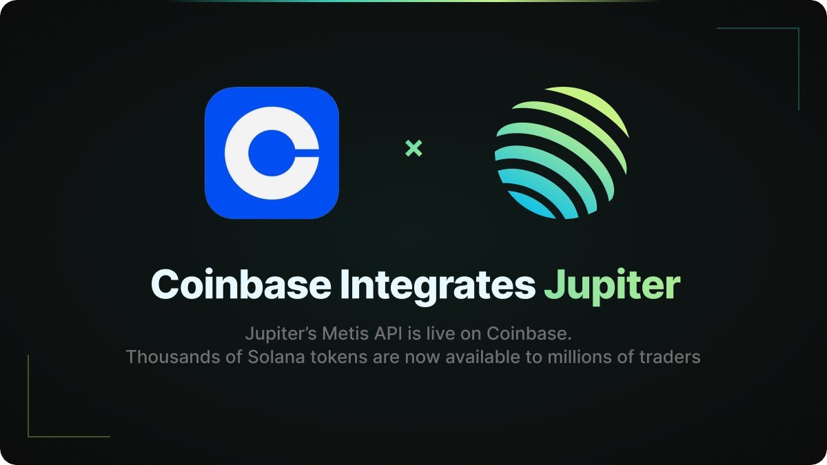 🚨NEW: Everyone wants a piece of Solana at this point. @Coinbase has integrated Jupiter's Metis API to power its Solana token swaps.

You can now trade Solana tokens via <a href="/JupiterExchange/">Jupiter</a> inside the Coinbase the app.

Insanity. Only Possible on Solana.