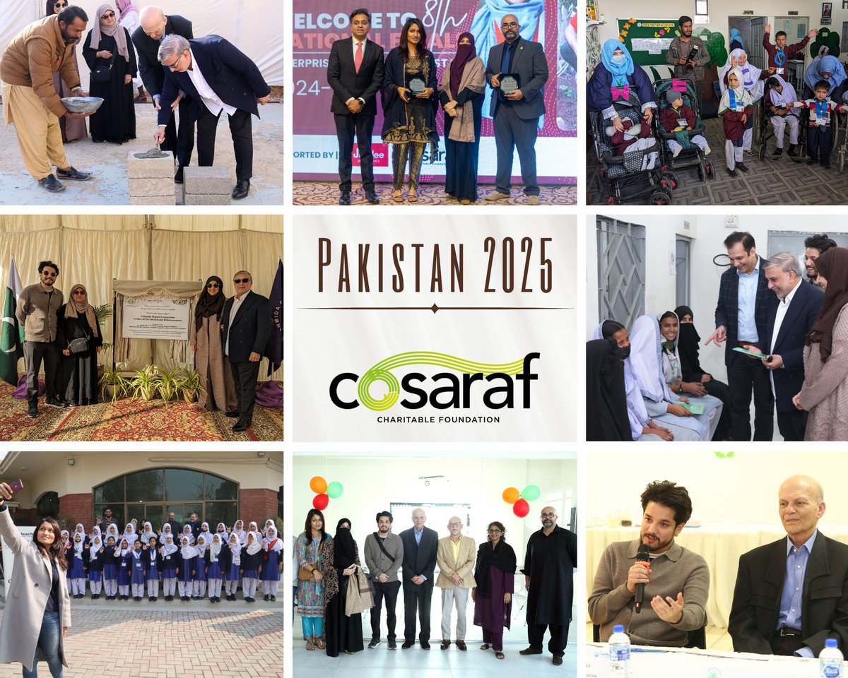COSARAF's tweet image. Looking back on the achievements of 2025 and the visit to Pakistan with trustees and the team was particularly memorable, we laid the Foundation stone for the new Fahmida Begum Foundation Centre of Excellence and visited partners, projects and the ECP Finals in Islamabad!