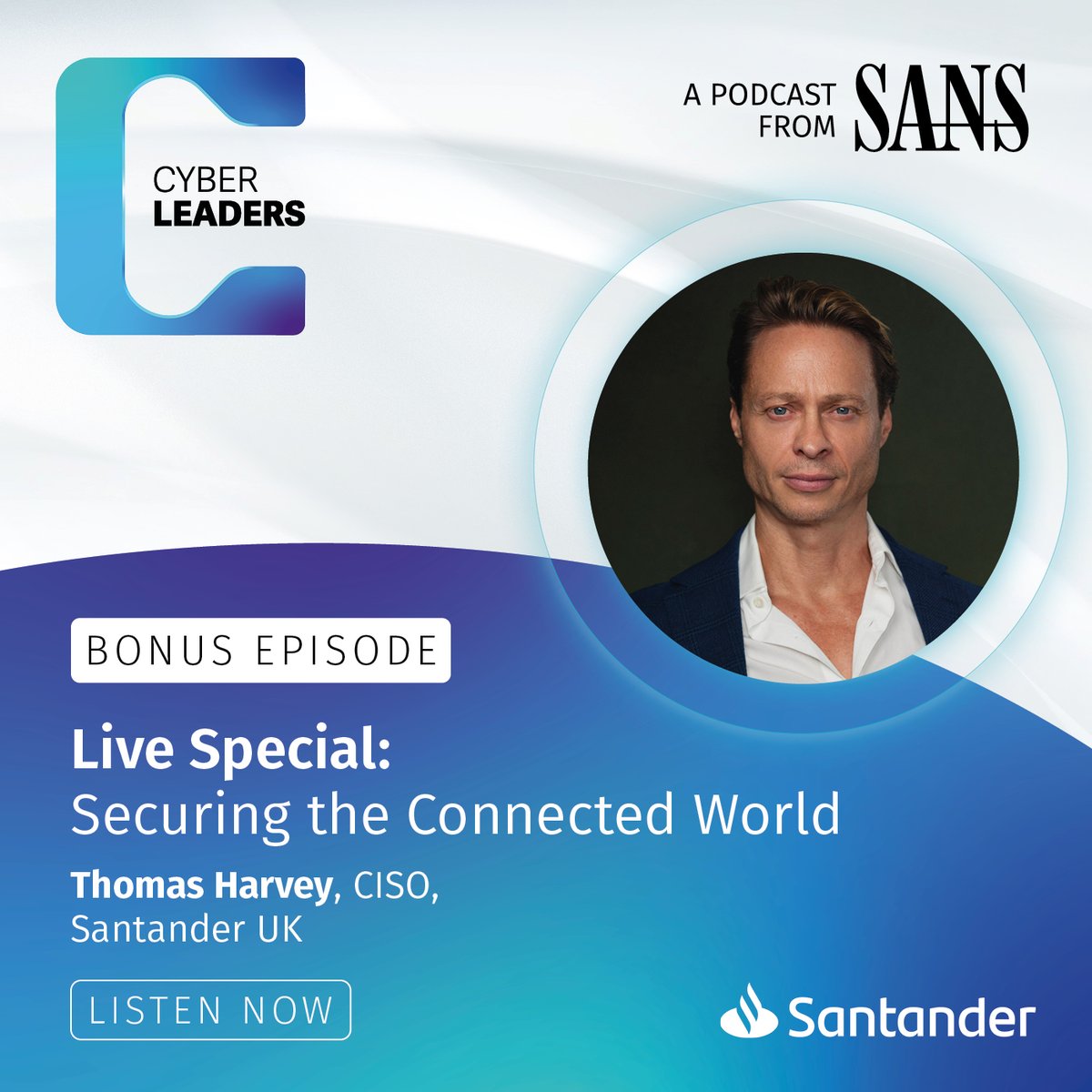 SANSEMEA's tweet image. Just dropped 🎤
Cyber resilience isn’t built alone. Just ask Thomas Harvey, CISO @SantanderUK.

In the final 2025 #CyberLeadersPodcast episode, he makes it clear:
✅ Trust builds security
✅ Connection strengthens defense
✅ Collaboration wins 2026

go.sans.org/x5jbMf