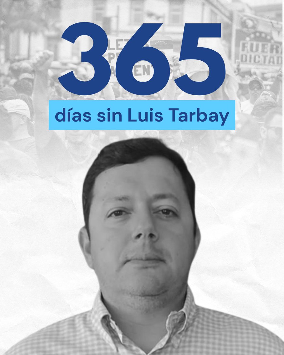 MundoConVzla's tweet image. Hoy alzamos la voz para pedir la libertad de Luis Tarbay

No hablamos de un criminal.
Hablamos de un bombero, abogado, defensor de derechos humanos,
padre y amigo.

Luis dedicó su vida a salvar a otros,
a defender la ley y la dignidad humana.
#UnAñoSinLuis