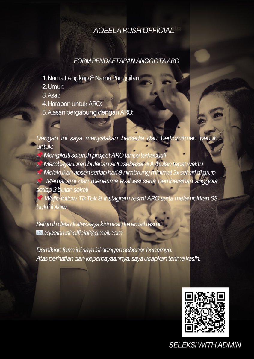 NEW YEAR, NEW MEMBER‼️

Bukan sekadar fandom, tapi keluarga 💗
ARO hadir untuk saling support, tumbuh, dan berjalan bersama. Kalau kamu ingin jadi bagian dari perjalanan panjang ini, ayo gabung ARO sekarang ✨

#AROBersamaAqeela #AqeelaRushOfficial
#AqeelaCalista