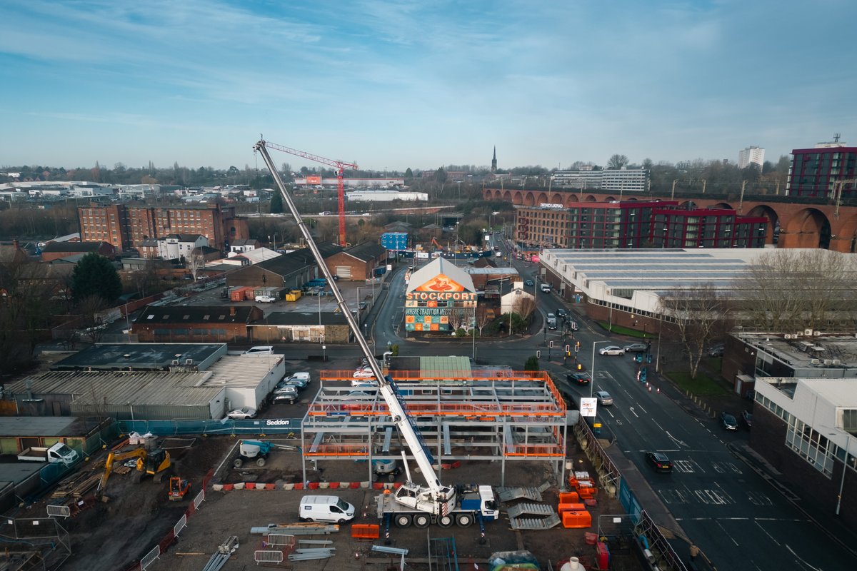 🏗️ - Beam signing by Stockport Central crews, who are temporarily working from neighbouring Whitehill Community Fire Station, marks key milestone as construction of the brand-new station progresses. 

Work by Seddon began in August 2025 as the old Stockport site was demolished,