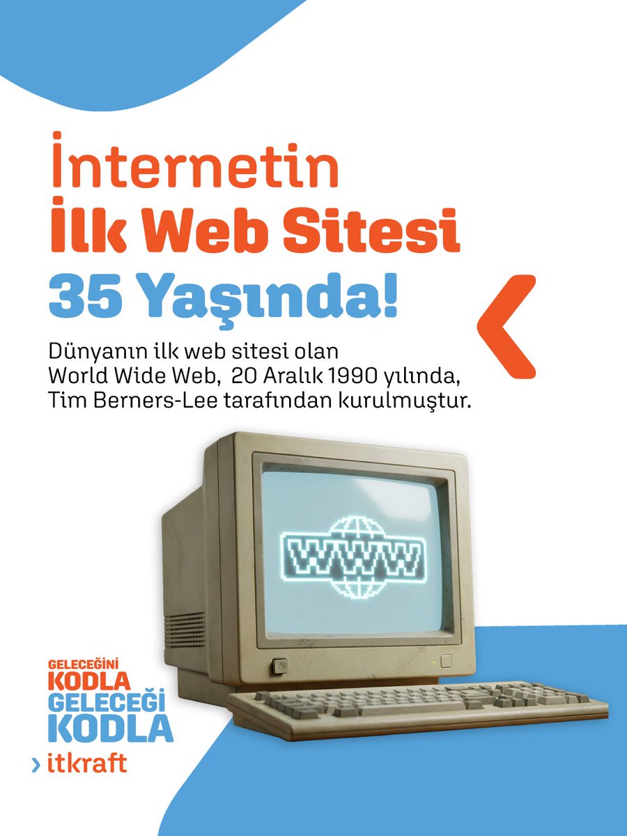 Tim Berners Lee tarafından geliştirilen World Wide Web; 20 Aralık 1990’da CERN’de yayımlandı, 6 Ağustos 1991’de ise tüm dünyaya açıldı.

Ve o andan itibaren:
✨ Bilgiye erişim kolaylaştı,
✨ İletişim sınır tanımadı,
✨ Dijital devrim başladı.

#ITKraft #worldwideweb