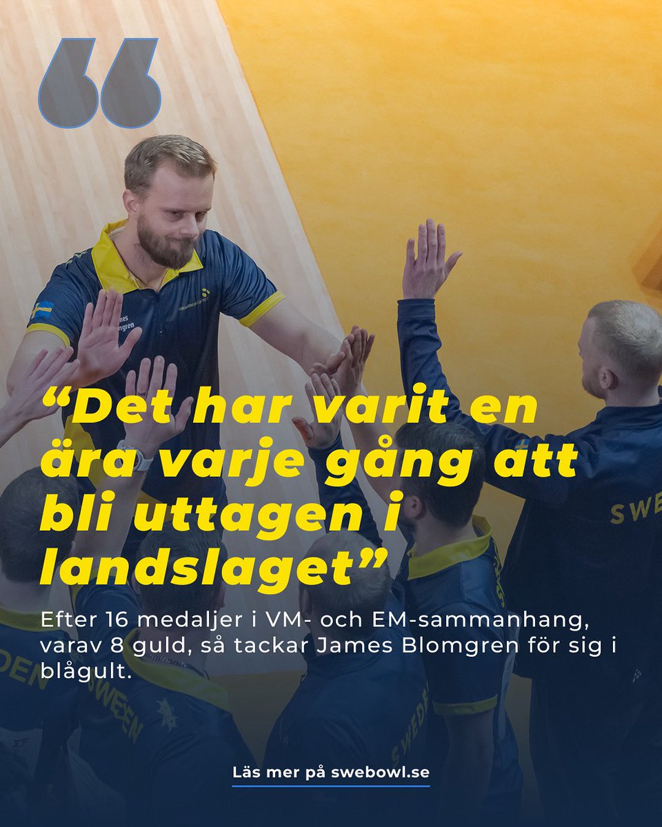 💬Jag kommer att sakna att vara i hetluften och att få spela tillsammans med några av världens bästa bowlare. Det har varit en ära varje gång att bli uttagen i landslaget, säger James Blomgren om att nu sluta i landslaget. 

➡️ swebowl.se/nyheter/nyhete…