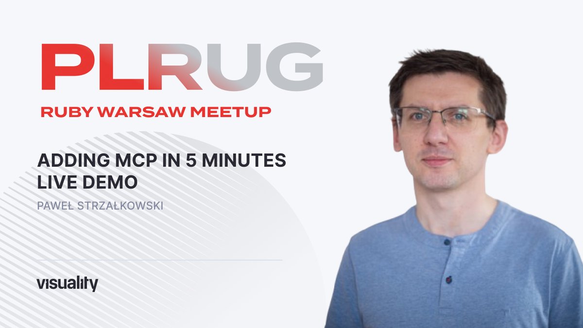 visualitypl's tweet image. New videos from our October PLRUG meetup (Behind The Code #2) are now live 🎥

👉 Talks &amp;amp; lightning talks:
• AI, offline
• Adding MCP in 5 minutes (live demo)
• Change Ruby Code Order
• Intro to Ruby Passports 🛂

#PLRUG #Ruby #RubyCommunity #Meetup #RubyPassports