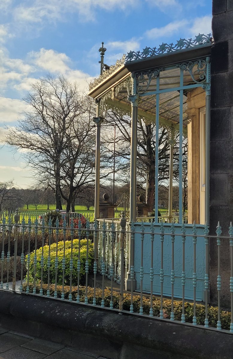 White van window view of the day: a #Harrogate corner.
#WVWV #trees #architecture