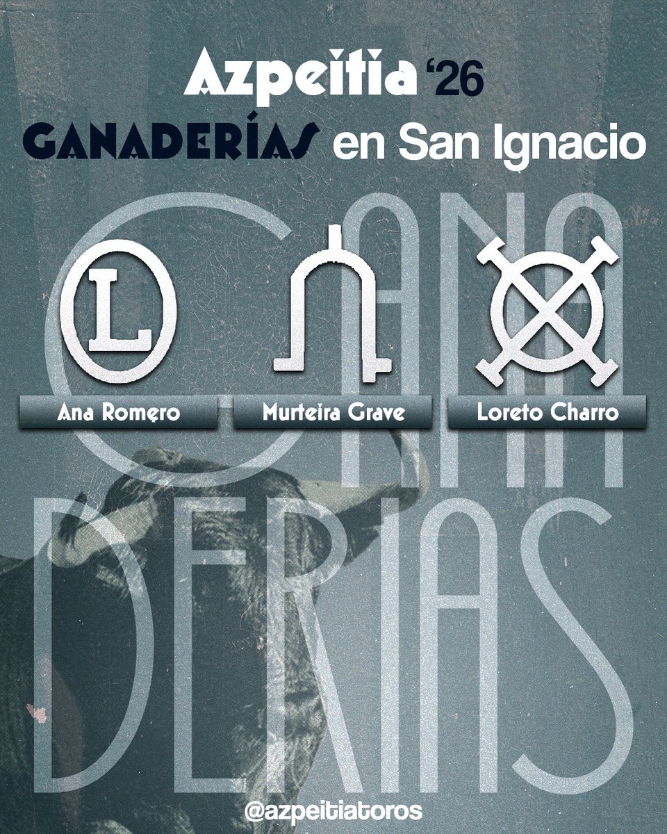 ⚡ Ganadería para San Ignacio 2026. El mismo elenco de las últimas temporadas. Apostamos por lo que funciona.

➡️ Ana Romero

➡️ Murteira Grave

➡️ Loreto Charro 

#AzpeitiaZezenketaKulturaDa