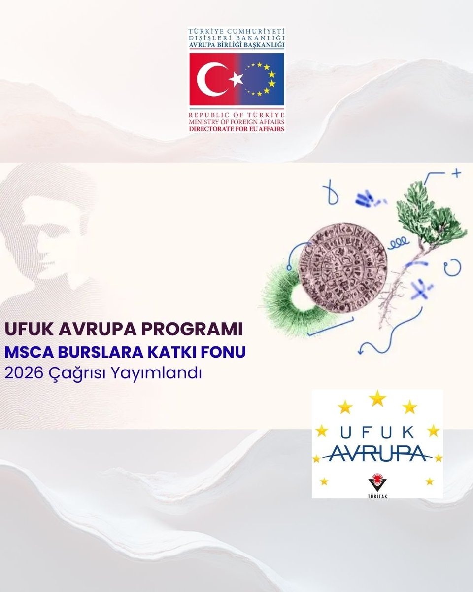 📢 Doktora &amp; doktora sonrası programlara fon sağlayan MSCA  COFUND Burslara Katkı Fonu 2026 çağrısı yayımlandı!

🗓️ Son başvuru: 8 Nisan 2026

🔗Başvuru için tinyurl.com/27wjk3xk