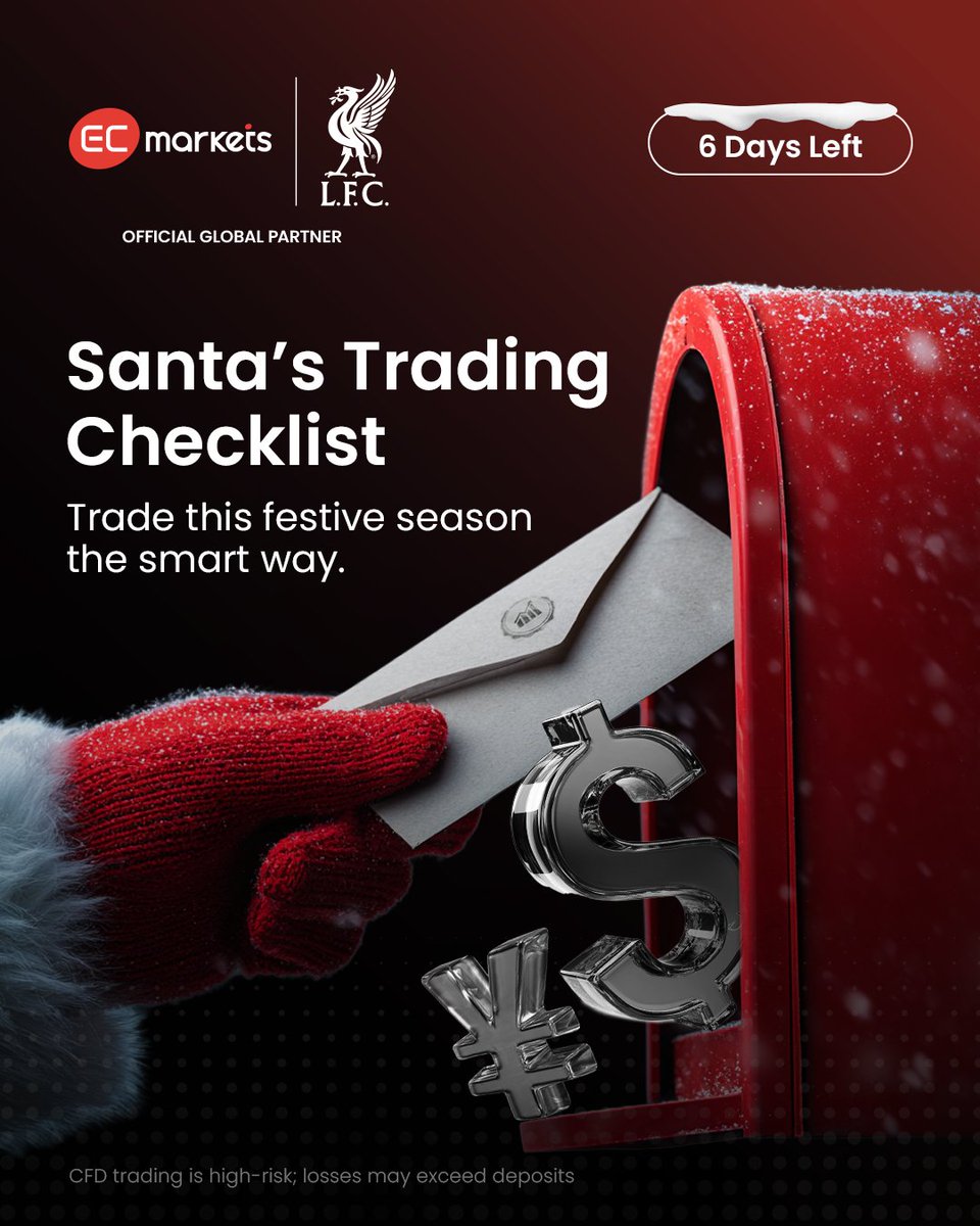 Day 1 of #ECMarketsChristmas 🎅
Santa’s trading checklist is here. A simple routine to navigate December’s volatility with confidence.
Unwrap your checklist → ecmarkets.com/insights/santa…

#ECMarkets #SillySeason #HoldOrTrade #Christmas2025