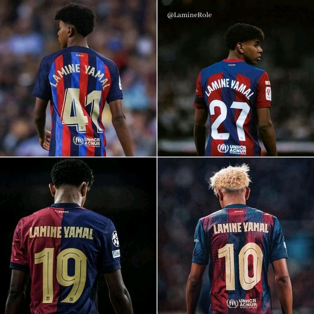 Lamine Yamal Shirt #41 - OG/A
Lamine Yamal Shirt #27 - 16G/A
Lamine Yamal Shirt #19 - 43G/A
Lamine Yamal Shirt #10 - 19G/A so far

Greatness ⭐️