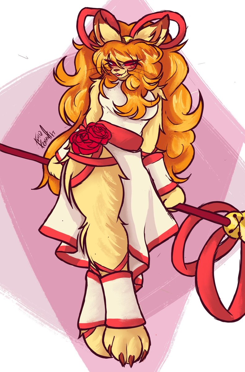 TristiaTenshi's tweet image. Finished the ceroba sketch i did before 
Shes fun to draw,,, 
Also happy (late) 2 year anniversary to undertale yellow :3