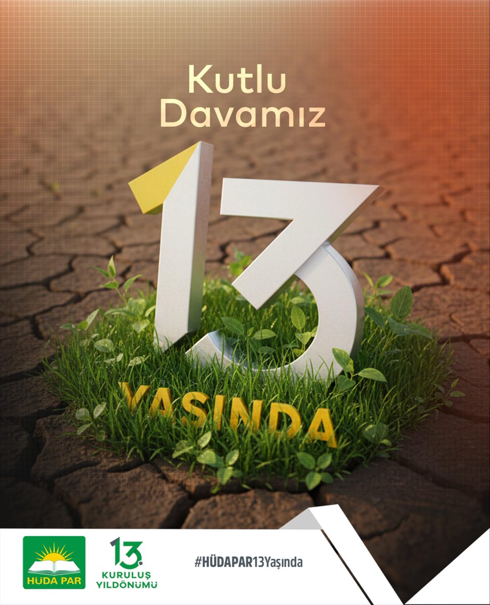 Millete efendi olmak için değil, hizmetkâr olma anlayışı ile kurulan ve Türkiye siyasetinde bir çok ezberi bozan partimiz HÜDA PAR’ın 13. kuruluş yıldönümü.

Kutlu olsun…

Adınla yaşa ve adınla büyü HÜDA PAR…

#HÜDAPAR13Yaşında