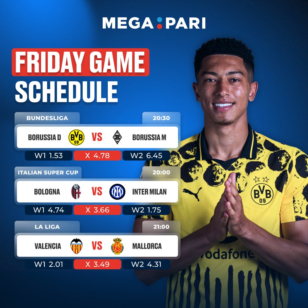 megapari_ngr's tweet image. 🔥TOP GAMES OF THE DAY🔥

Big clashes, tough battles, and must-win games across Europe 👀🔥
Who’s taking the points tonight?

Check the fixtures, make your picks, and enjoy the action megapari.media/4oWvG7Q 💵⚽️

#ClubFootball #MatchDay #FootballFixtures #BetAndWin