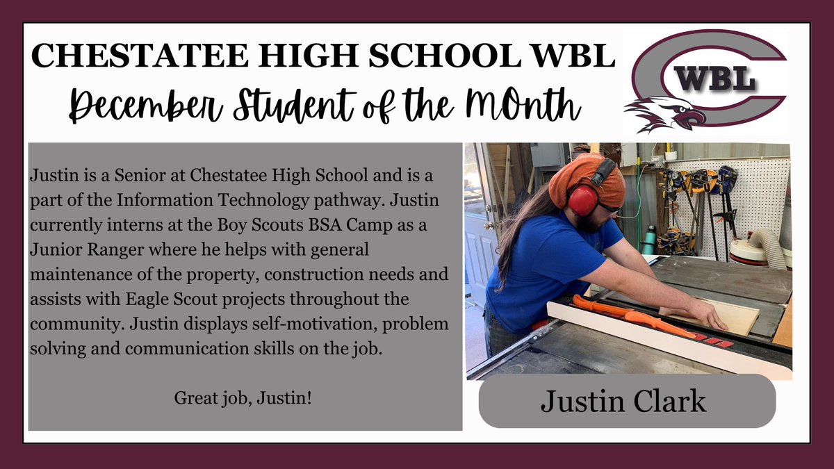 chestatee_wbl's tweet photo. Way to go, Justin! #wblworks https://t.co/tDK0W9vZGI