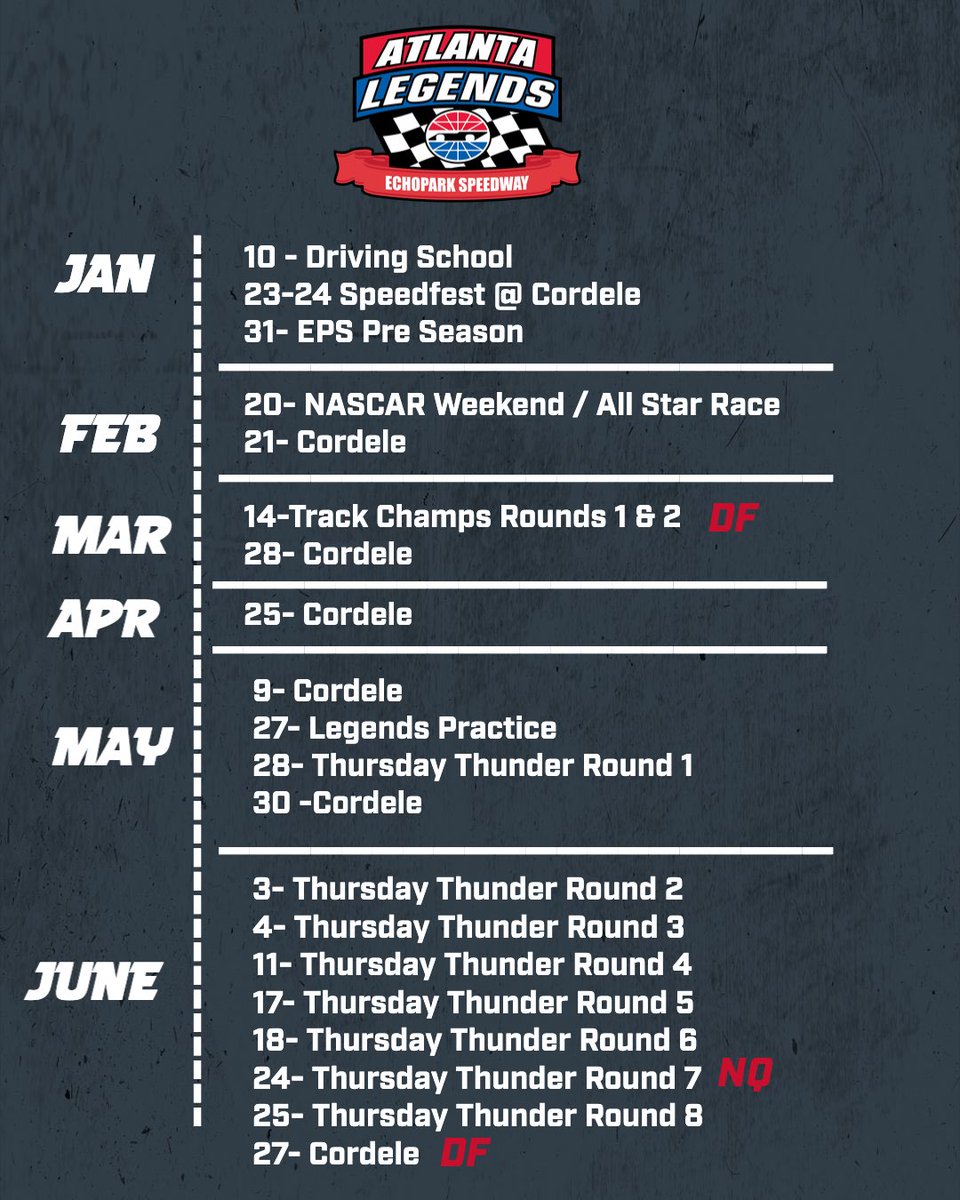 legendsofga's tweet image. 2026 schedule. 🏁