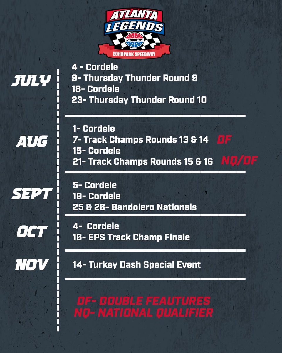 legendsofga's tweet image. 2026 schedule. 🏁