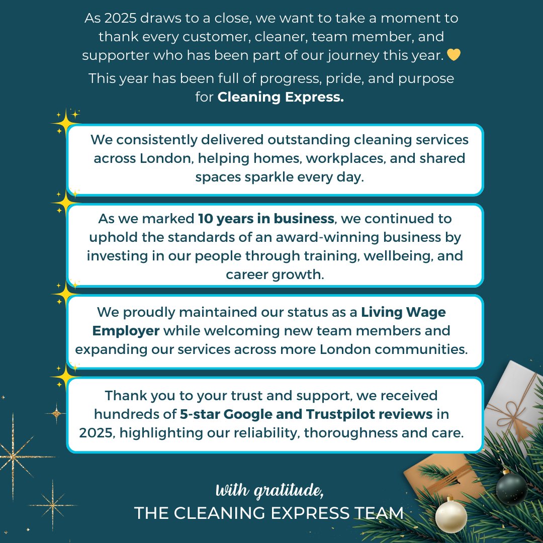cleaningxpress's tweet photo. Merry Christmas and Happy New Year from Cleaning Express! 🎄

As we wrap up the year, we’d like to thank our customers and team for your continued trust and support. Wishing you a joyful holiday season, a restful break, and a fresh, bright start to the New Year. ✨ https://t.co/FcqcE466np