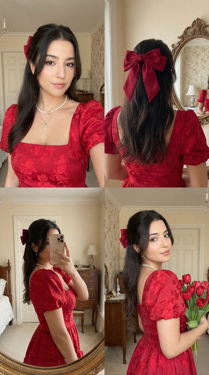 Charming Red in a Vintage Embrace