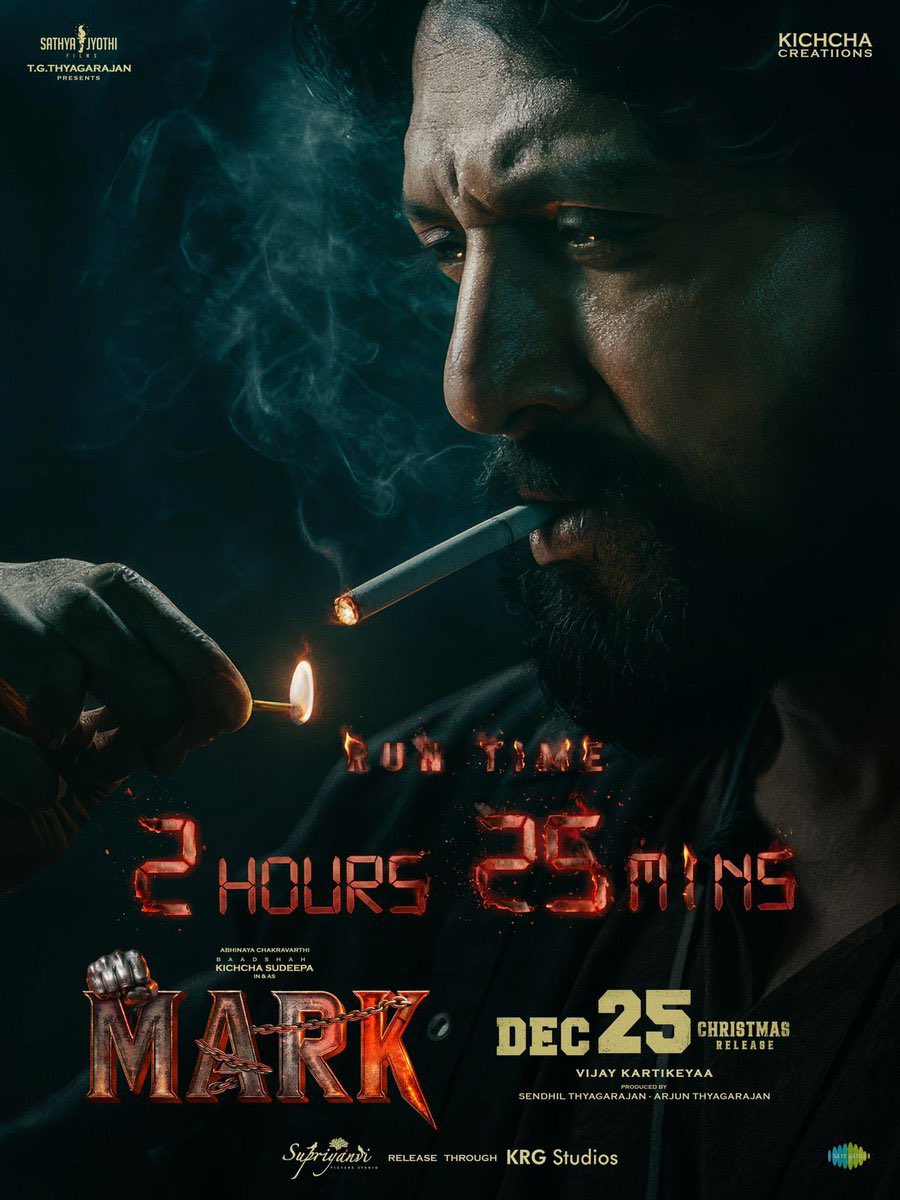 Chrissuccess's tweet photo. Kiccha Sudeep’s #MarkTheFilm

Duration - 2 Hrs 25 Mins https://t.co/kd2HkPS1aC