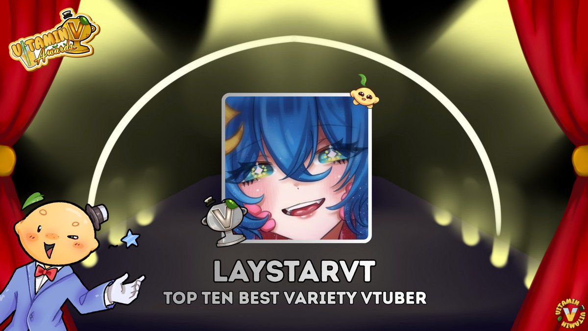 BigPapaLemonTTV's tweet image. ITS TIME TO ANNOUNCE THE TOP TEN FOR EACH CATEGORY! The Vitamin V - Vtuber Awards are so close~ The form will go live in a few hours!  

NEXT IS VARIETY VTUBER! Bare with me! Theres a lot to cover~ 🧵

- @LaystarVT 
- @Ashtrixs_