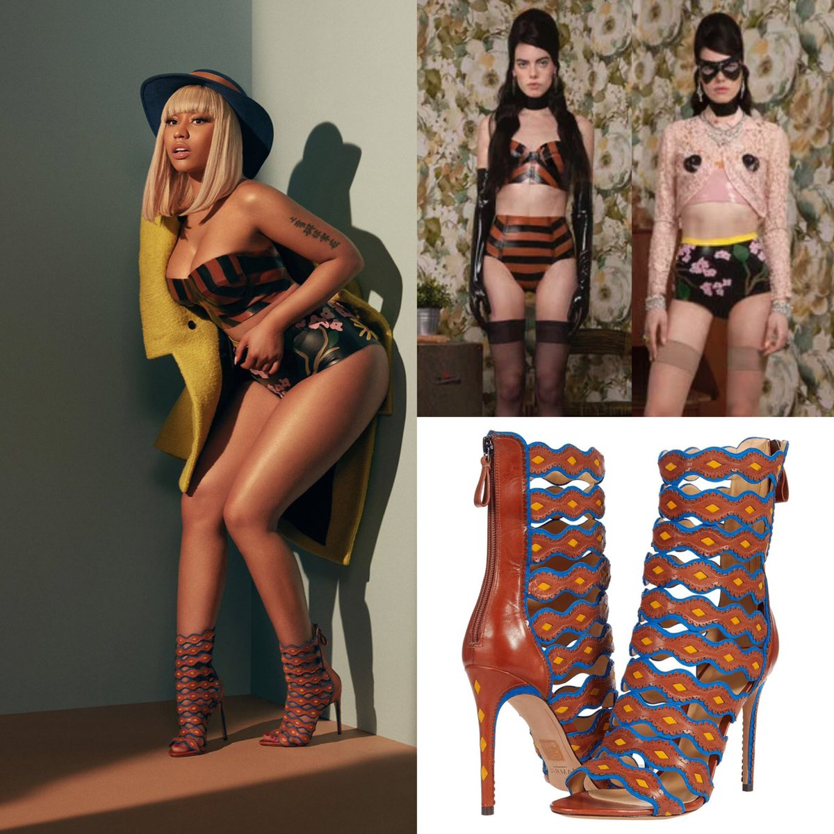 onikaswardrobe's tweet image. Nicki Minaj in the August 2018 issue of Harper’s Bazaar Russia wearing a Marc Jacobs coat, Tableaux Vivants bra/knickers, Karen Morris Millinery hat + Alexandre Birman booties.
#nickiminaj
#magazines
#HarpersBazaarRussia
#marcjacobs
#tableauxvivants
#karenMorris