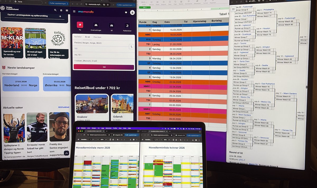En snau halvtime til terminlisteslipp. Nå kan den bare komme!