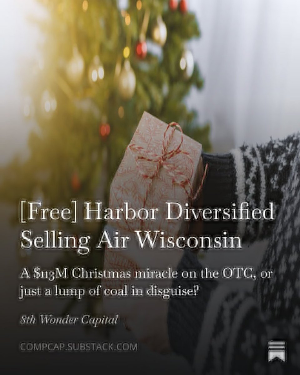 Nothing says "Happy Holidays" like a distressed airline on the OTC dropping a liquidation bombshell on Dec 18th. 🎄

$HRBR is selling its core assets for $113M, but many questions (and issues) remain...

substacktools.com/sharex/N86zik8n