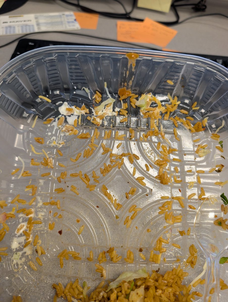 stony_hooker's tweet photo. @Chilis change your takeout containers, I hate having to dig for rice out of the cracks like I'm eating out of some dog enrichment bowl. https://t.co/zkmc6V583t