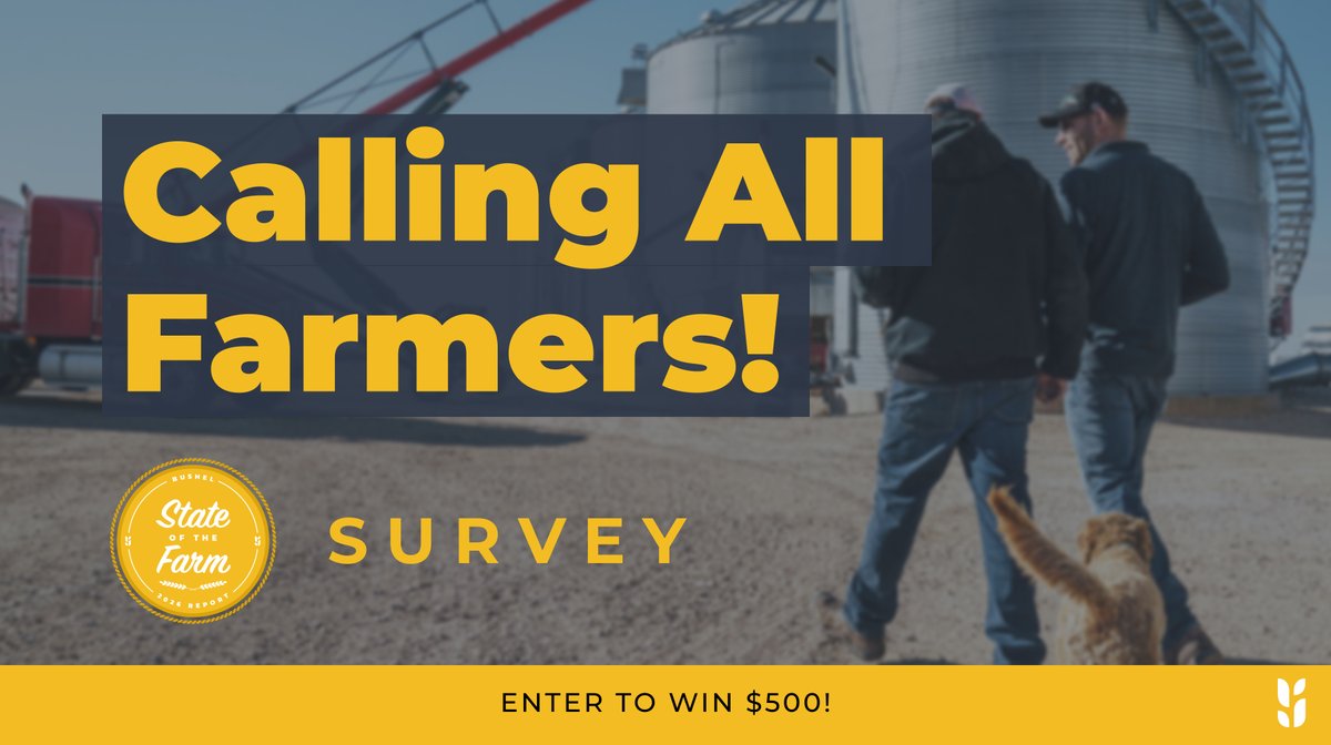 Take Bushel's 2025 State of the Farm Survey and share your insights on industry trends and priorities.

Your input helps create a valuable resource for farmers nationwide, and you'll also have a chance to win up to $500 just for participating!

hubs.li/Q03YKy7S0