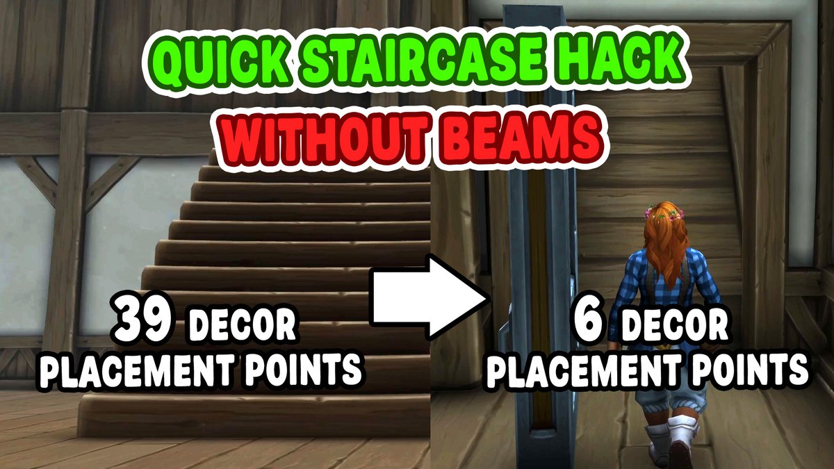 A quick staircase hack, for saving on the decor placement budget in less important areas, and for making quick house layout mock-ups! 🪜
#wowhousing #warcraft #warcrafthousing

youtu.be/WEpqEBH5Yic?si…