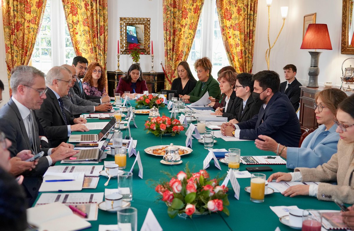 La viceministra de Relaciones Exteriores, Juana Castro, y el embajador de Francia en Colombia, Sylvain Itté, presidieron la I Reunión del Comité de Diálogo Político de Alto Nivel Francia-Colombia sobre Reforma Rural Integral, reafirmando el compromiso compartido por la paz y el