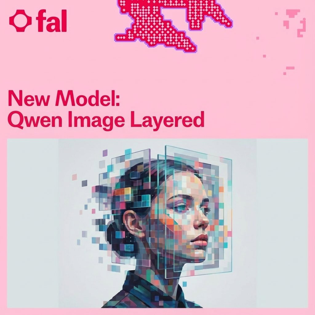 fal's tweet image. 🚨 Qwen Image Layered is live on fal! 

✨ Photoshop-grade layering - Native Decomposition
👑 Physically isolated RGBA layers with true native editability
🎨 Explicitly specify layers, from coarse layouts to fine-grained details