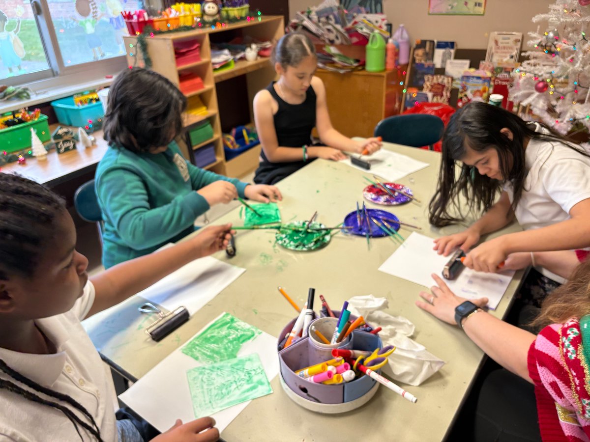 Union East art students shared holiday traditions and brought them to life through printmaking! Each artwork reflects their individual celebrations, using colors connected to their holidays.